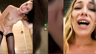 sweet___emily & Dina_Tease Cam each other in public bathroom on Stripchat
