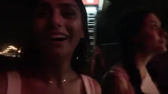 Mia Khalifa brunette in stockings rides sex toy