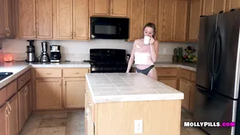 Molly Pills _Morning Coffee and Cum with Pink Pussy Fingering