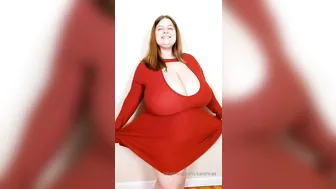sarahrae 10.08.2019 Red dress vid
