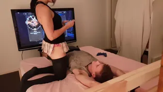 Asian Schoolgirl Gamer Facesit Smother Part1